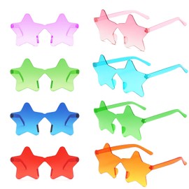 LIULIUBTY Star Shaped Sunglasses, Heart Sunglasses Bachelorette Party Cool Sunglasses, Colorful Sunglasses Party Favors (Mix Colors B)