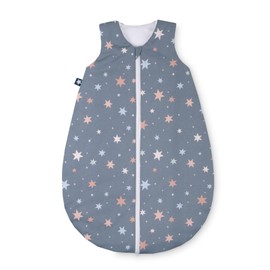 Julius Zöllner Summer Sleeping Bag Jersey 0.5 Tog, Washable at 60°C, Made in Germany, Oeko-Tex Standard 100, Shiny Stars, Size 50/56