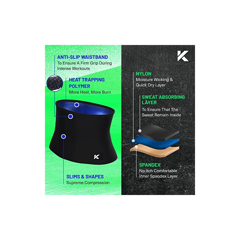 Kewlioo Tónico de cintura que atrapa el calor para hombre,