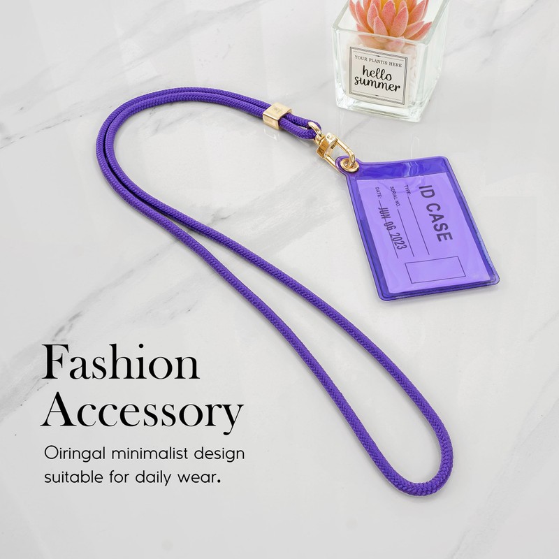 SENLLY Badge Holder with Lanyard, Minimalist Soft Transparent ID Card