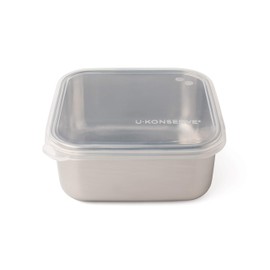 UKONSERVE To-Go Medium Stainless Steel Container 30oz - Clear Silicone Lid