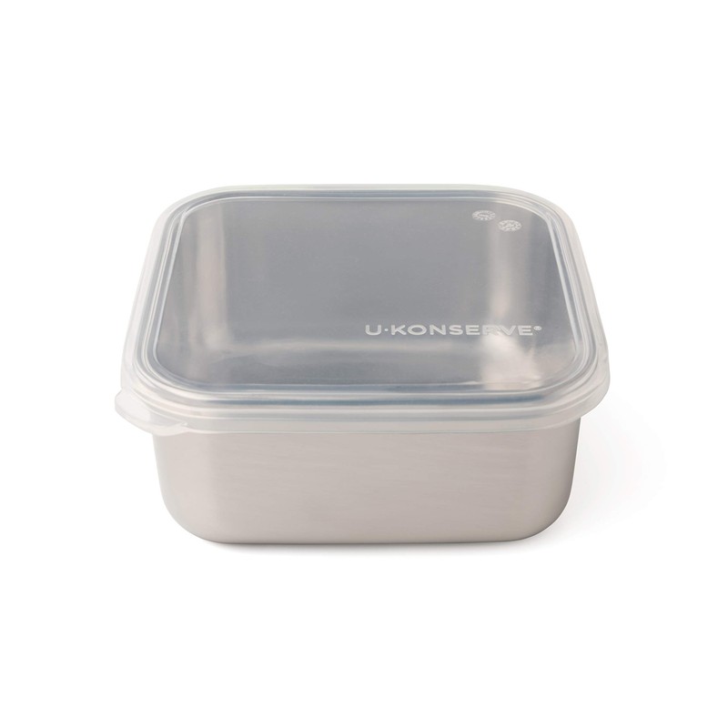 UKONSERVE To-Go Medium Stainless Steel Container 30oz - Clear Silicone