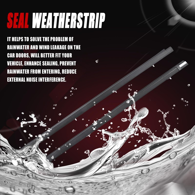 Dtomi Front Door Window Belt Weatherstrip, Moulding Trim Seal Compatible