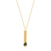 Gempires Hammered Bar Pendant for Women 14k Gold Plated Vertical