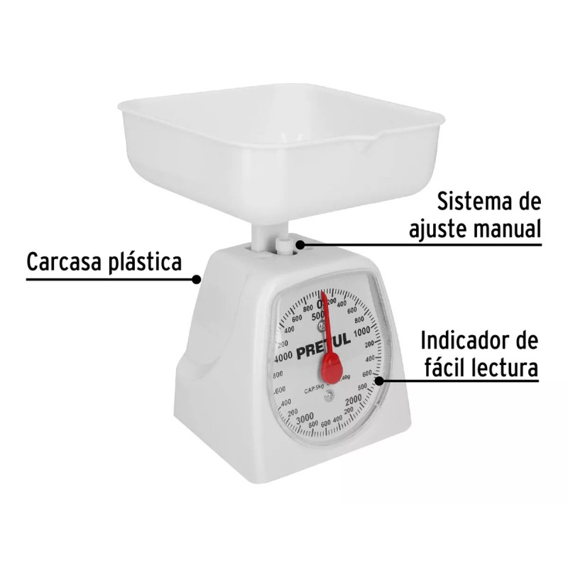 Pretul Báscula De Cocina Analógica Pretul Bas-5cp Pesa Hasta 5kg