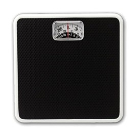 Taylor Analog Scales for Body Weight, Rotating Dial, 300 LB Capacity, Black Textured Mat with Durable Metal Platform, Easy to Clean, 10.0 x 10.0 Inches, Black