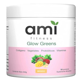 Polvo Ami Fitness Glow Green Colágeno Probióticos Jugo Verde