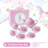 Jewelkeeper Tea Set for Little Girls - 14-Piece Porcelain Tea