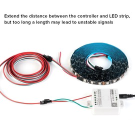 BTF-LIGHTING 5 pcs/Pack 20AWG 3 Pin JST SM Male Female Plug LED Connector 3.28ft(1m) Extension Cable for WS2812B WS2811 WS2814 SK6812 FCOB RGB CCT LED Strip Lights Without Soldering Controller Wire