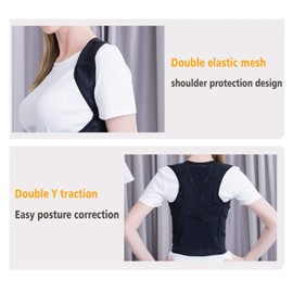 Universal Corrector Back Brace Clavicle Support Stop Slouching and Hunching Adjustable Back Trainer Child (Black, M)