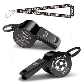 QIBAJIU Whistle with Lanyard, Black Whistle, Coach Whistle, Soccer Gifts, Men's Soccer Coach Gifts, Female Teachers, Thank You Cheers Coach Gifts - It's Hard to find Really Great Coaches