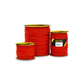 EdcX Mason's Cord ⌀1,7mm | 50m, 100m and 300m | Nylon | Brick Line, Mason Line Level for Construction, Gardening, DIY | Tear-Resistant, Weatherproof, Low Stretch Utility Cord (Orange+Black, 300 m)