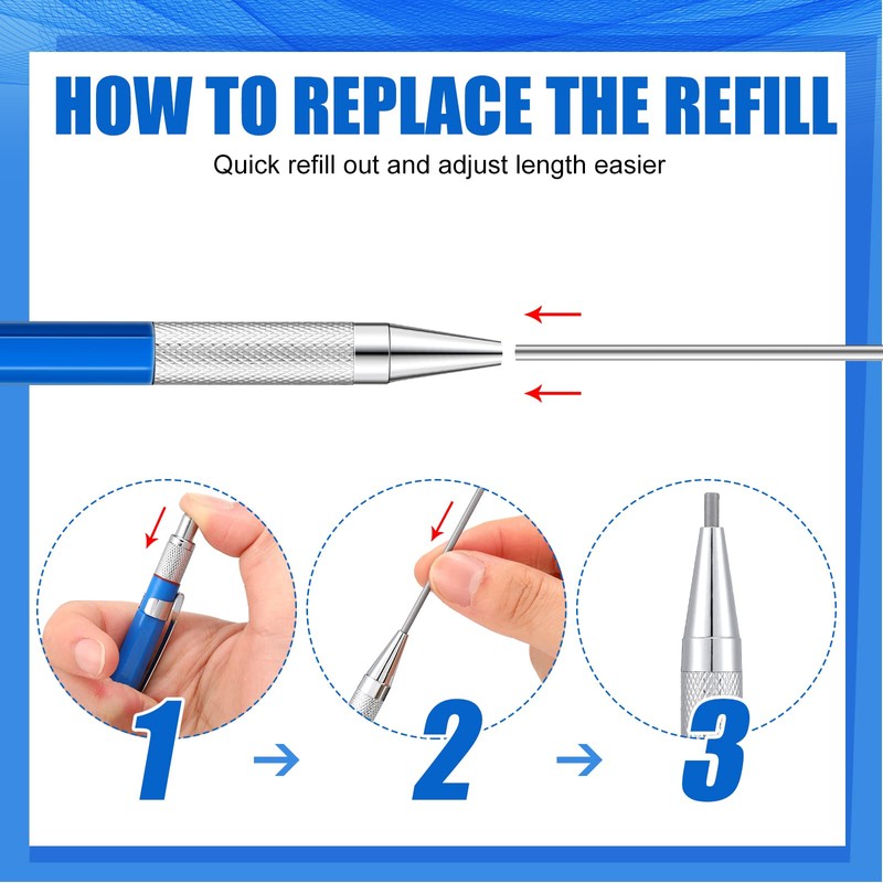Gersoniel 2 Pcs Welders Pencil with 48 PCS Round Refills