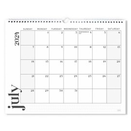 S&O Modern Minimal Wall Calendar from July 2024-December 2025 - Tear-Off Monthly Calendar - 18 Month Academic Wall Calendar - Hanging Calendar to Track Anniversaries & Appointments - 13.5"x10.5”in