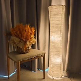 YY YEARCHY Floor Lamp Paper Lamp Standing Lamps with Rice Paper Shade for Bedroom Livingroom Slim