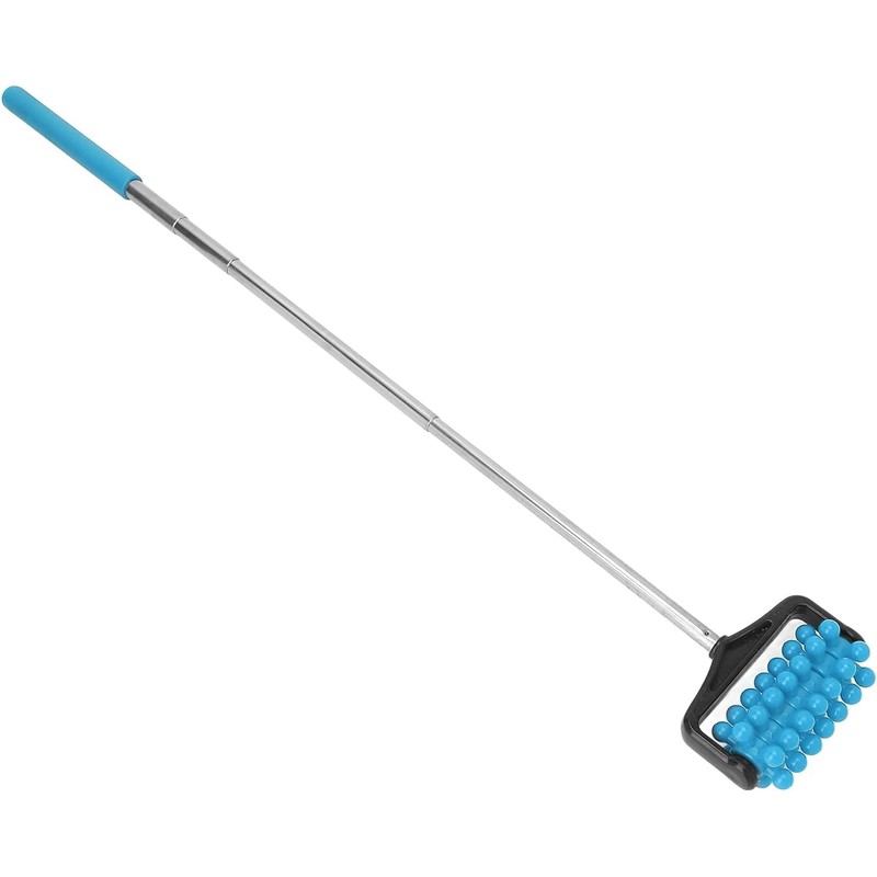 Telescopic Portable Muscle Roller Blue- Non-Slip Grip Massager with Adjustable