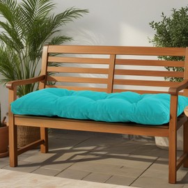 PRIMEPATIO Outdoor Bench Cushion Waterproof, Tufted Bench Seat Cushion 36 x 15 Inch, Patio Wicker Indoor Seat Pads for Outside Garden Patio Balcony, Blue