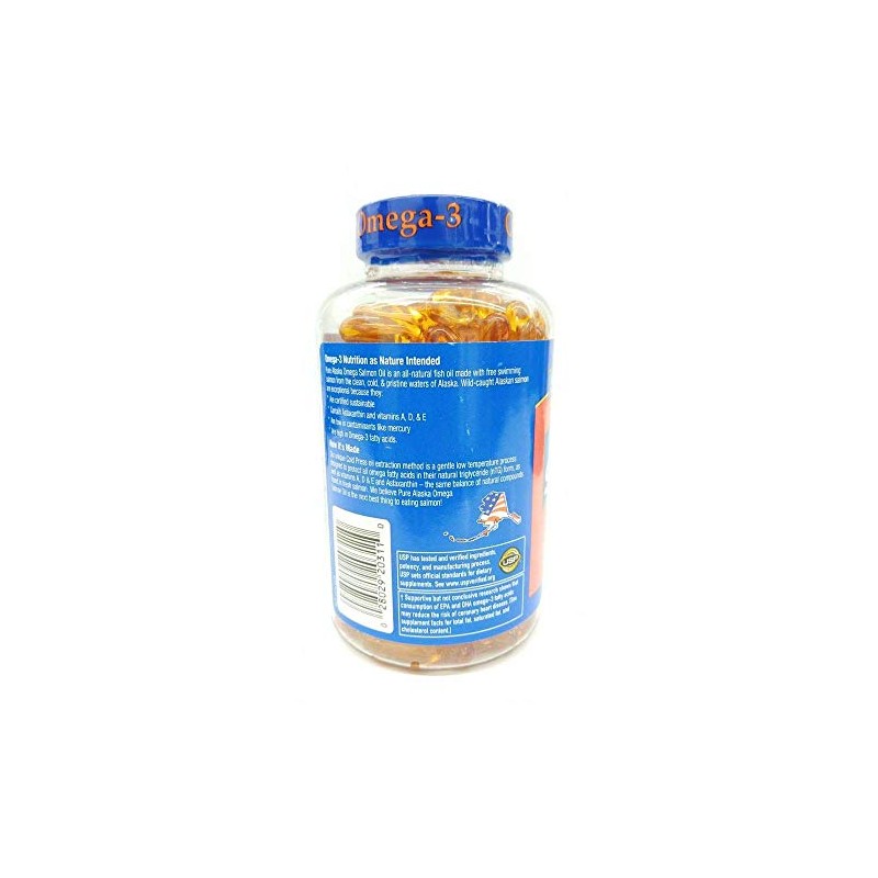 Pure Alaska Omega Wild Alaskan Salmon Oil 1000 mg Softgels