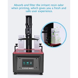 ELEGOO Mini Purificador de Aire con Filtro de Carbón Activado y Adaptador Universal para LCD, DLP, Impresora 3D de Resina MSLA (Paquete de 2)