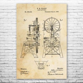 Band Saw Poster Print, Woodworking Tools, Bandsaw, Shop Teacher, Furniture Maker, Woodworker, Handyman Gift, Man Cave Vintage Paper (9 inch x 12 inch)