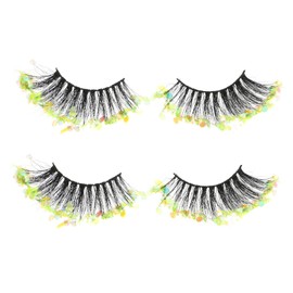 Healeved Vivid Sequins Lash Extensions False Eyelashes for Makeup Shiny Eye Decor Women's Party Night