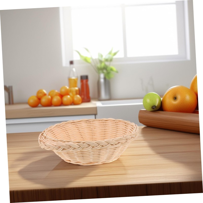 BIUDECO Bread Basket Rattan Large Kitchen Basket Japanese Daiso Style