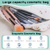 ZEPIQOR Floral Quilted Large Capacity Soft Cotton Cosmetic Bag for