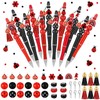 ReliThick 12 Sets Ladybug Beadable Pens Bulk Assorted Bead Pens