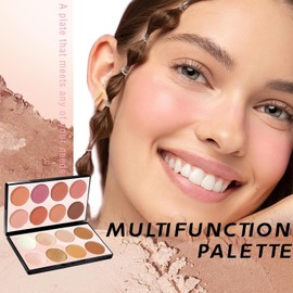 HOSAILY Paleta De Maquillaje De 16 Colores: Rubor, Contorno E Iluminador. Paleta De Polvos Minerales Todo En Uno Con Acabado Brillante, Sedoso Y Mate. Bronceador, Rubor E Iluminador Para Esculpir El R