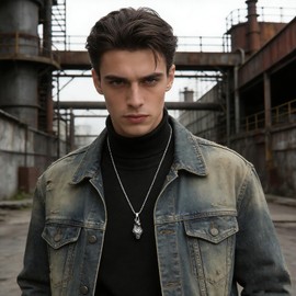 HZMAN 3D Anubis Necklace for Men Ancient Egypt Desert Grim Reaper Vintage Stainless Steel Pendant