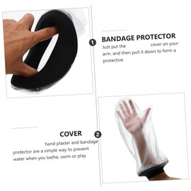 Minkissy 4 Pcs Waterproof Arm Cast Cover for Injured Hands Reusable Shower Limb Protector Compression Bandage Tape Protects Burn Injury Easy On/off