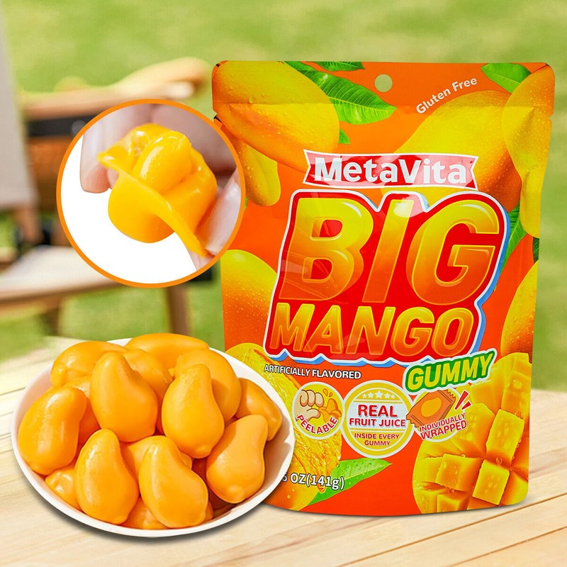 Metavita 🥭 Metavita Big Mango Gummy Candy | Resealable Gummy