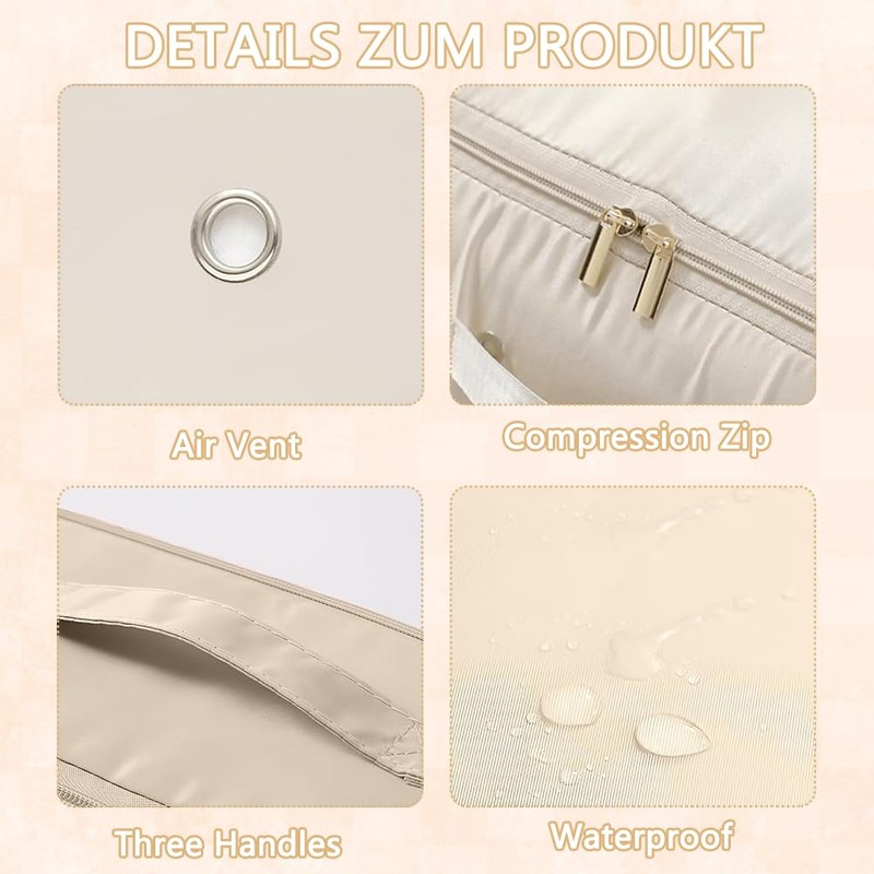 WHFDC Ultra Space Saving Self Compression Organizer Quilt Compression Storage