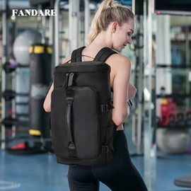 FANDARE Sports Bag Travel Bag Casual Laptop Backpack Men Women Weekender with Shoe Compartment Ryanair Hand Luggage Doctor Bag Fitness Bag Training Bag Swimming Bag Travel Bag Holiday Bag, black,