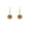 Picano Antique Gold Silver Sunflower Dangle Earrings for Women (Antique