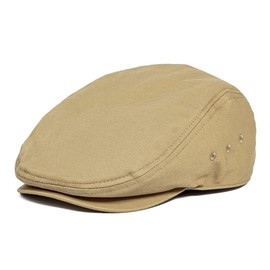 JANGOUL Men Ivy Cap Cotton Twill Newsboy Flat Hat (Khaki, 7 3/8)