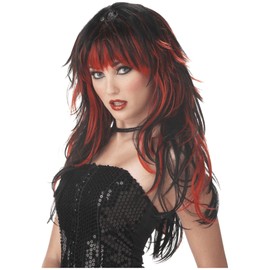 California Costumes Tempting Tresses Costume Wig - Red/Black, Standard