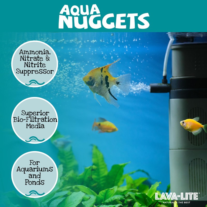 Lava-Lite Aqua Nuggets Filter Media for Crystal-Clear Water in Aquariums,