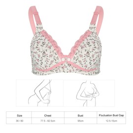 Zerodis Still-BH, ohne Bügel, aus Baumwolle, Schwangerschaftsunterwäsche, Mutterschafts-BH für Frauen, Schlaf-BH (36/80-)