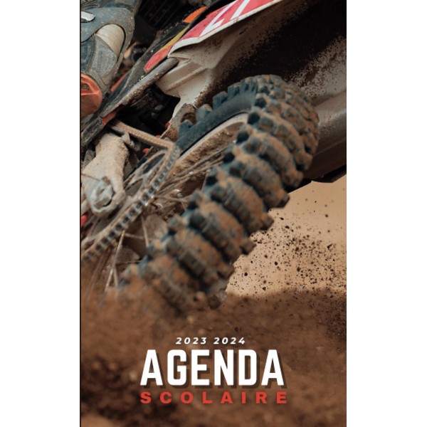 Agenda Scolaire 2023 2024 Motocross: Planificateur journalier 1 Jour Par