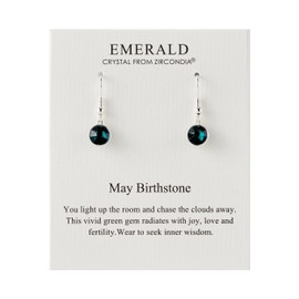Philip Jones May Birthstone Drop Earrings Created with Emerald Zircondia® Crystals