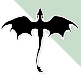 Extra Large 460mm 'Flying Dragon Silhouette' Permanent Sticker Decal for Cars/Windows/Bins/Walls (DW00118159)