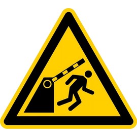 Sticker Warning Sign "Warning of Barrier" Film in Accordance with ISO 7010 | SL 5-30 cm Made in Germany, Size: SL 20 cm