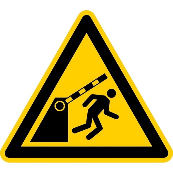 Sticker Warning Sign "Warning of Barrier" Film in Accordance with