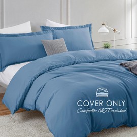 Hearth & Harbor Blue Heaven Duvet Cover King Size - 3 Piece King Duvet Cover Set, Soft Double Brushed King Duvet Covers with Button Closure, 1 King Size Duvet Cover 104x90 inches and 2 Pillow Shams