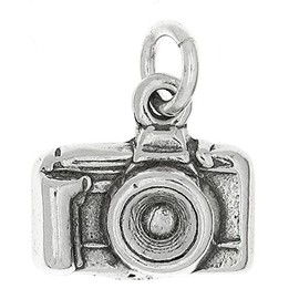 LGU Sterling Silver Oxidized Point and Shoot Camera Charm