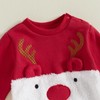 MAHUAOYIXI Toddler Boys Girls Christmas Outfits Reindeer Embroidery Long Sleeve