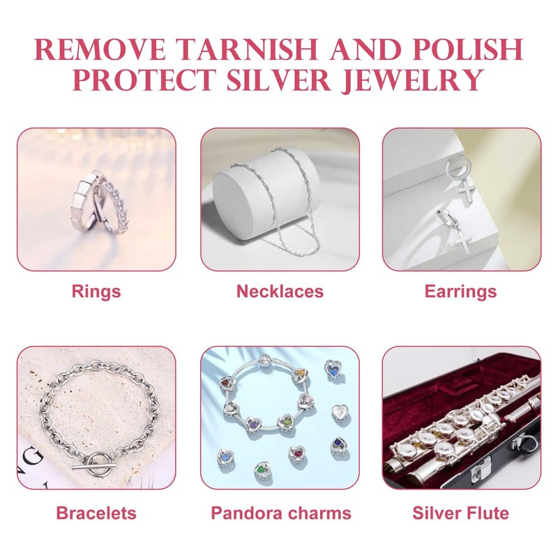 SEVENWELL 50 paños de limpieza de joyas, paño de pulido