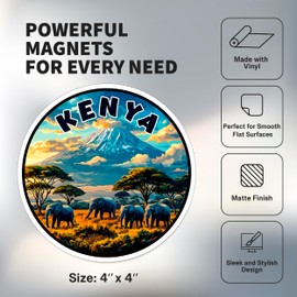 Kenya Magnet 4 inch 2 Pack Vinyl for Souvenir Gift Refrigerator Fridge Dishwasher ID 44999