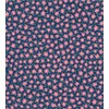 Printed Polycotton Craft Fabric Material - Pink Flowers ON Navy,